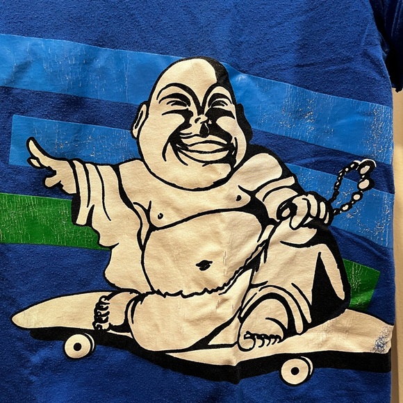 💚Longboard Buddha Tee “Hanes BEST” T-Shirt M - Picture 2 of 11